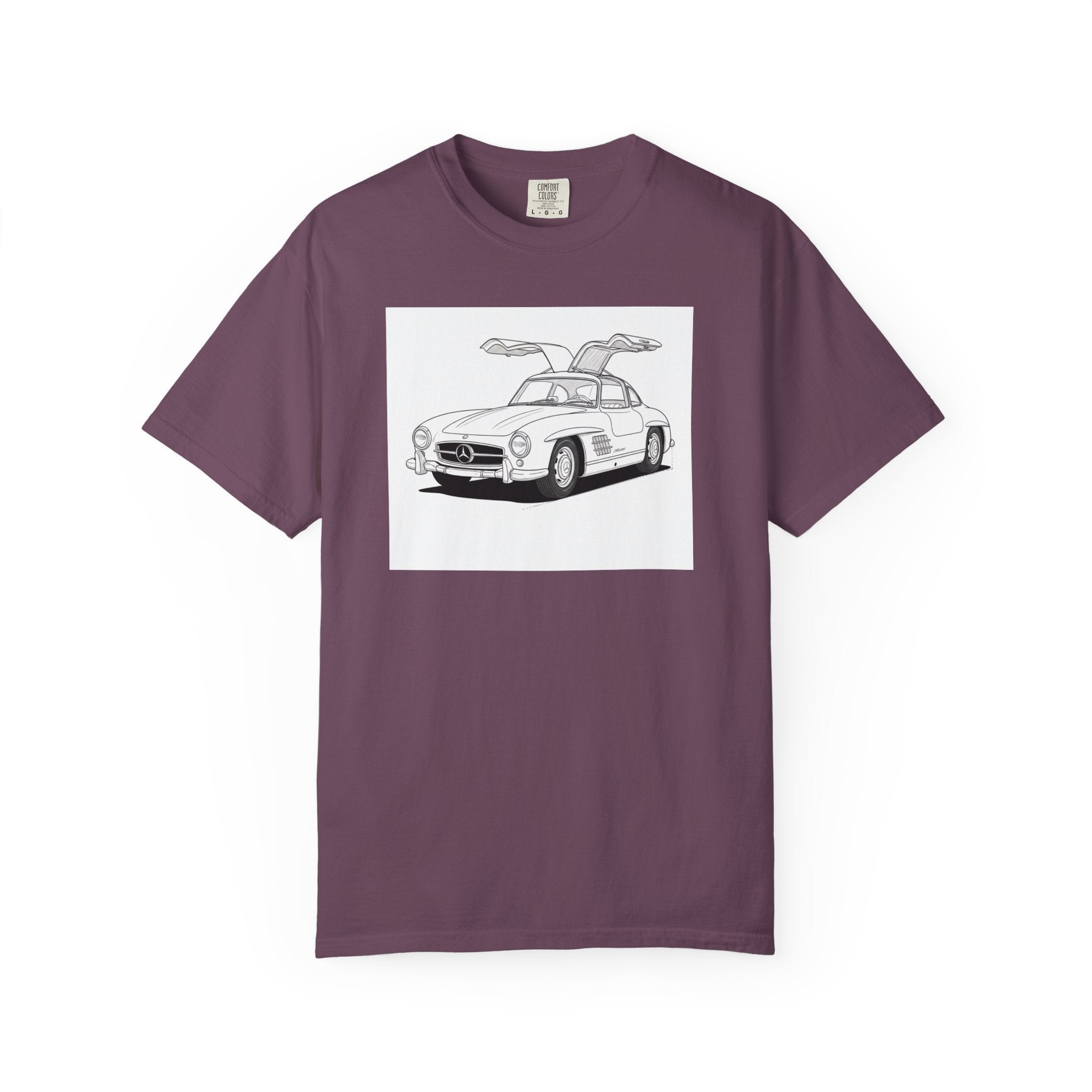 Mercedes 300SL Gullwing Line Art T-shirt — Classic Car Enthusiast Gift for Him or Her