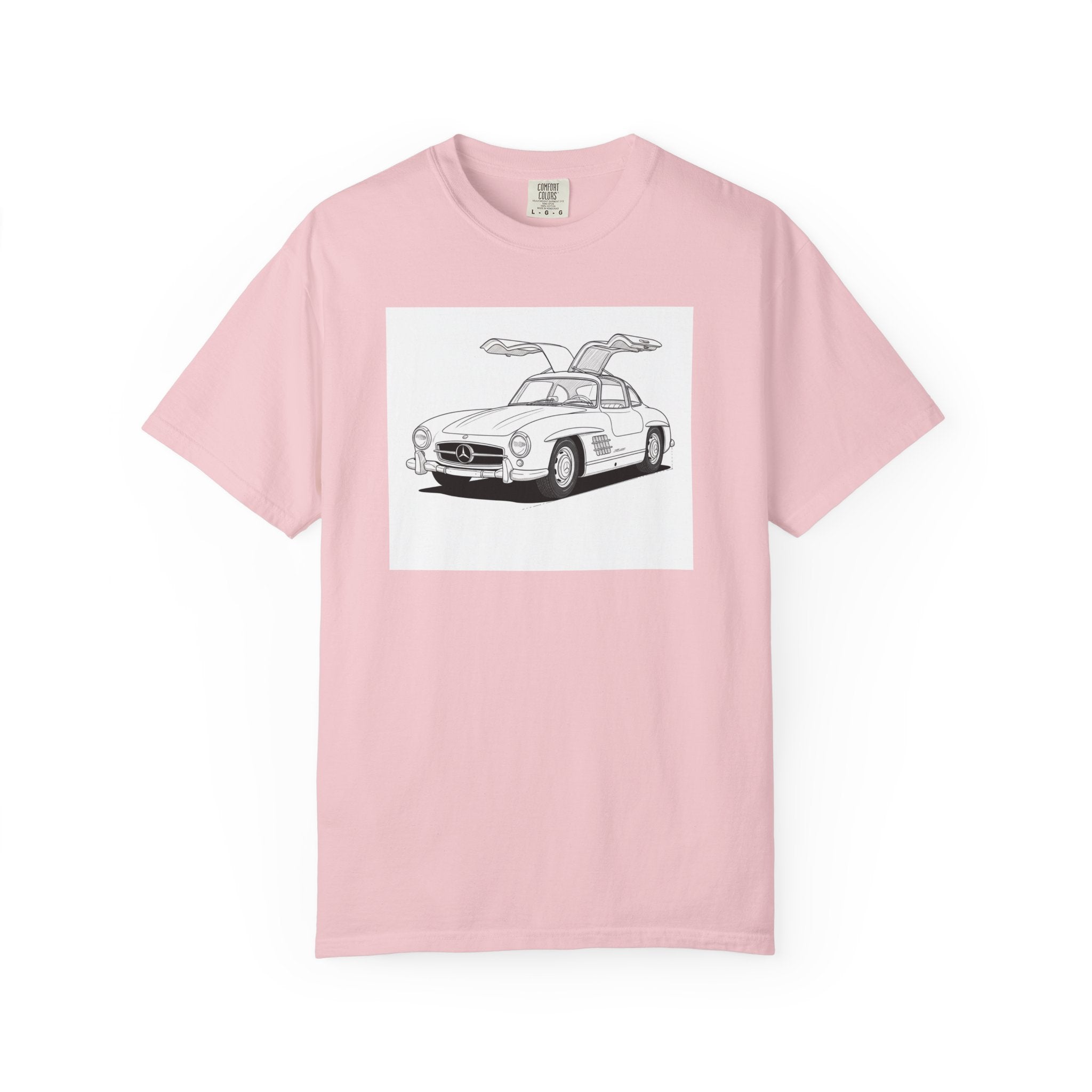 Mercedes 300SL Gullwing Line Art T-shirt — Classic Car Enthusiast Gift for Him or Her
