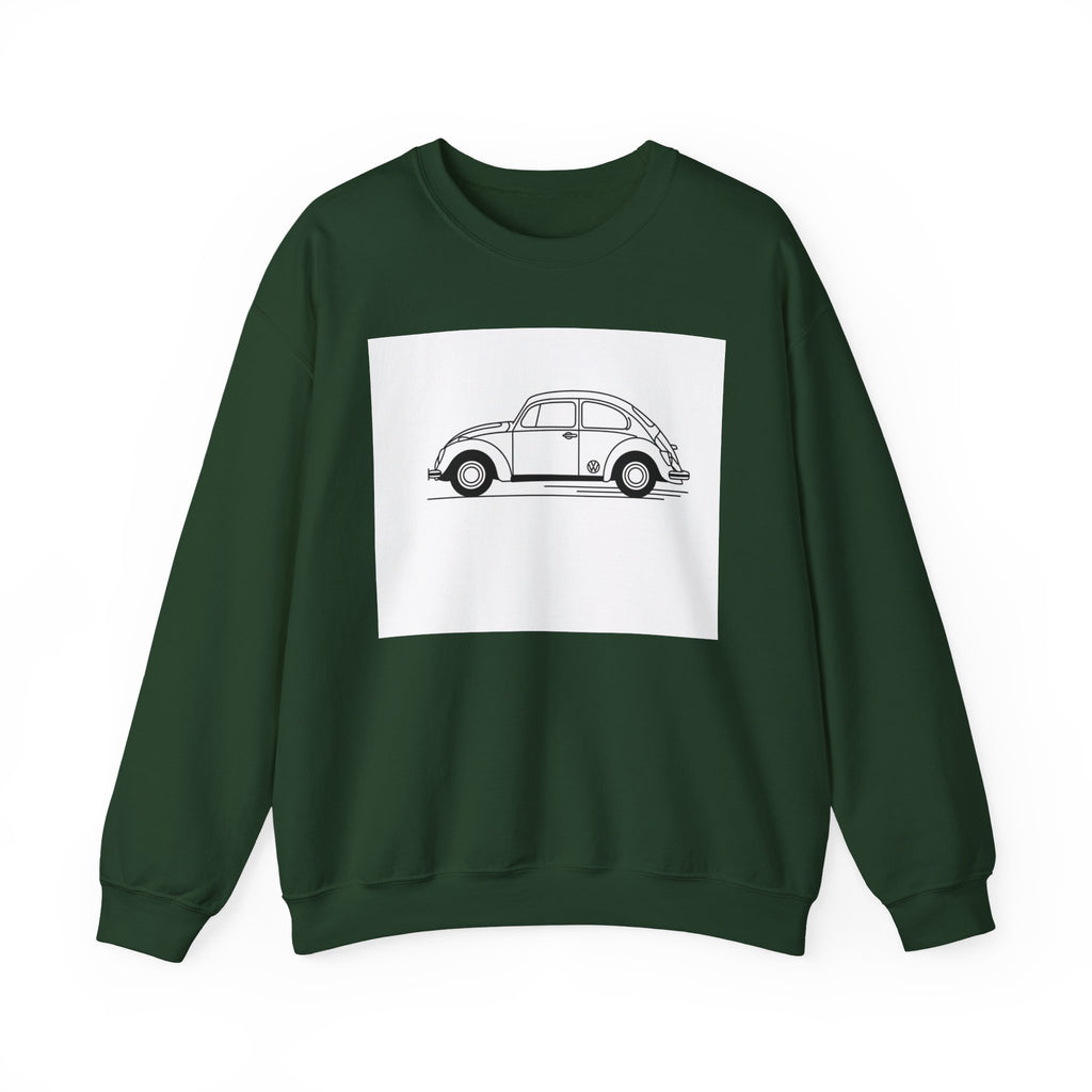 Volkswagen Beetle Outline Crewneck Sweatshirt — Classic Vintage Car Jumper