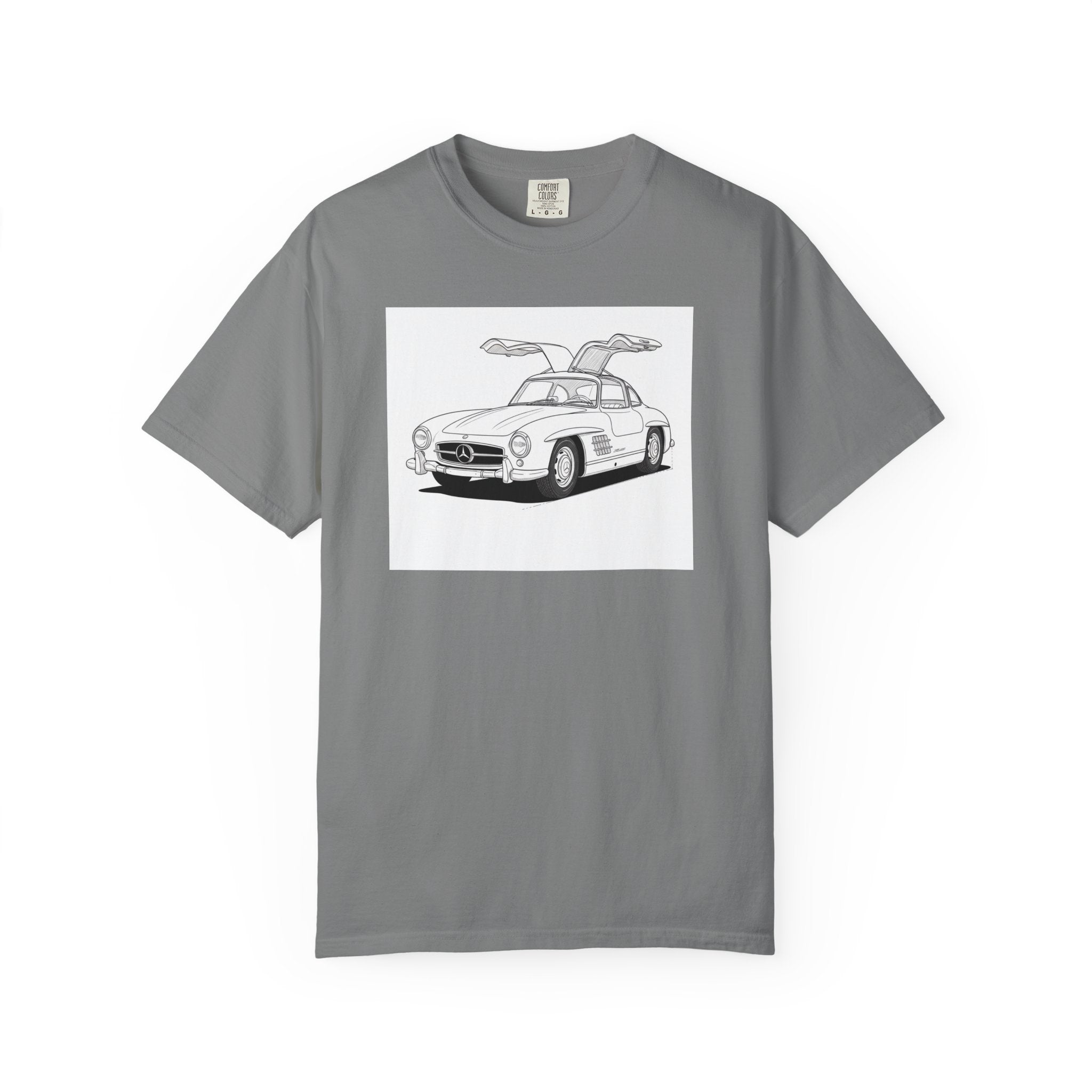 Mercedes 300SL Gullwing Line Art T-shirt — Classic Car Enthusiast Gift for Him or Her