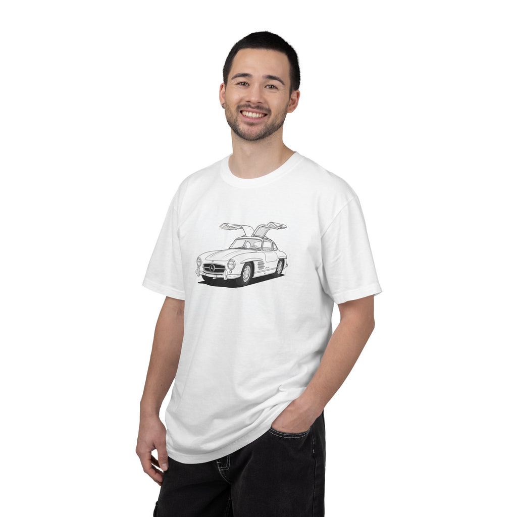 Mercedes 300SL Gullwing Line Art T-shirt — Classic Car Enthusiast Gift for Him or Her