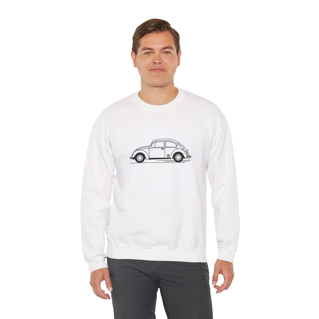 Volkswagen Beetle Outline Crewneck Sweatshirt — Classic Vintage Car Jumper