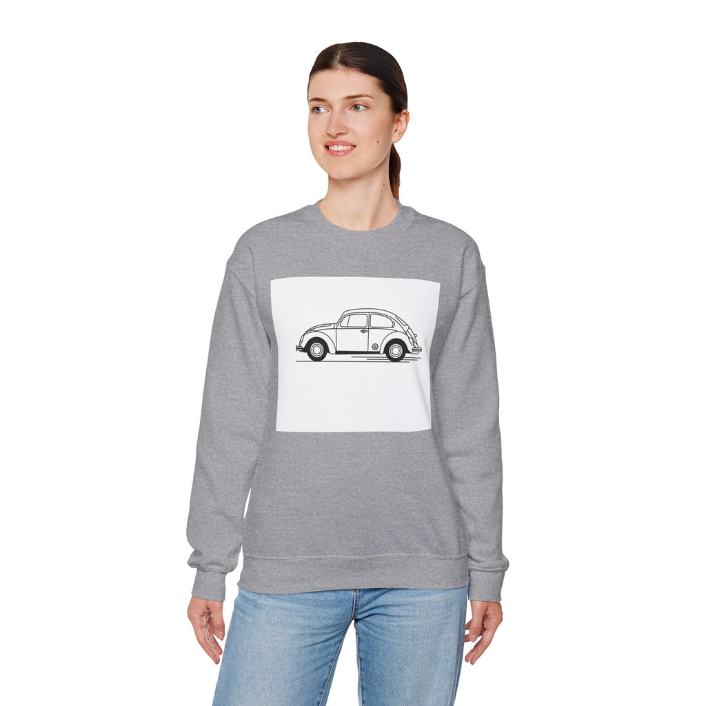 Volkswagen Beetle Outline Crewneck Sweatshirt — Classic Vintage Car Jumper