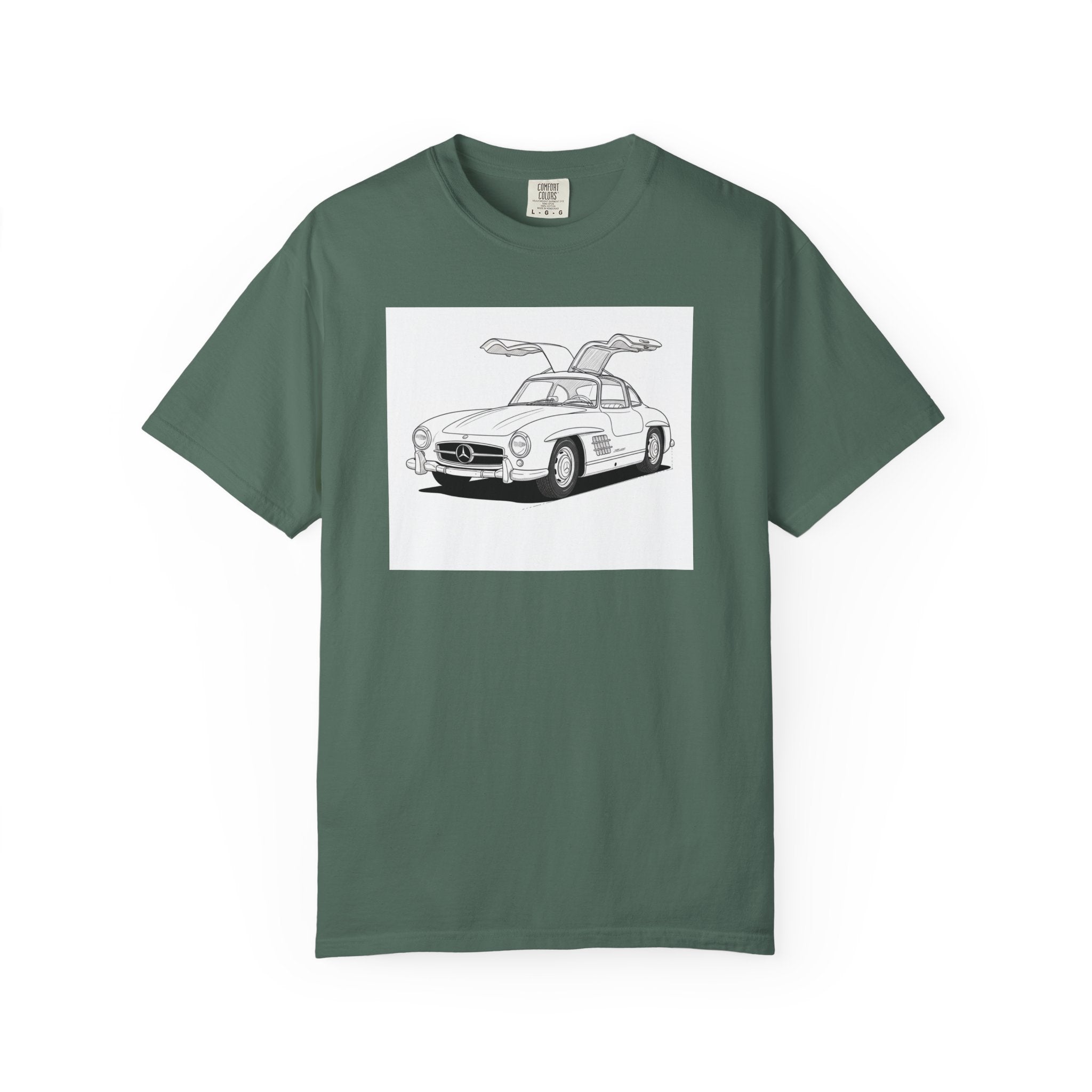 Mercedes 300SL Gullwing Line Art T-shirt — Classic Car Enthusiast Gift for Him or Her