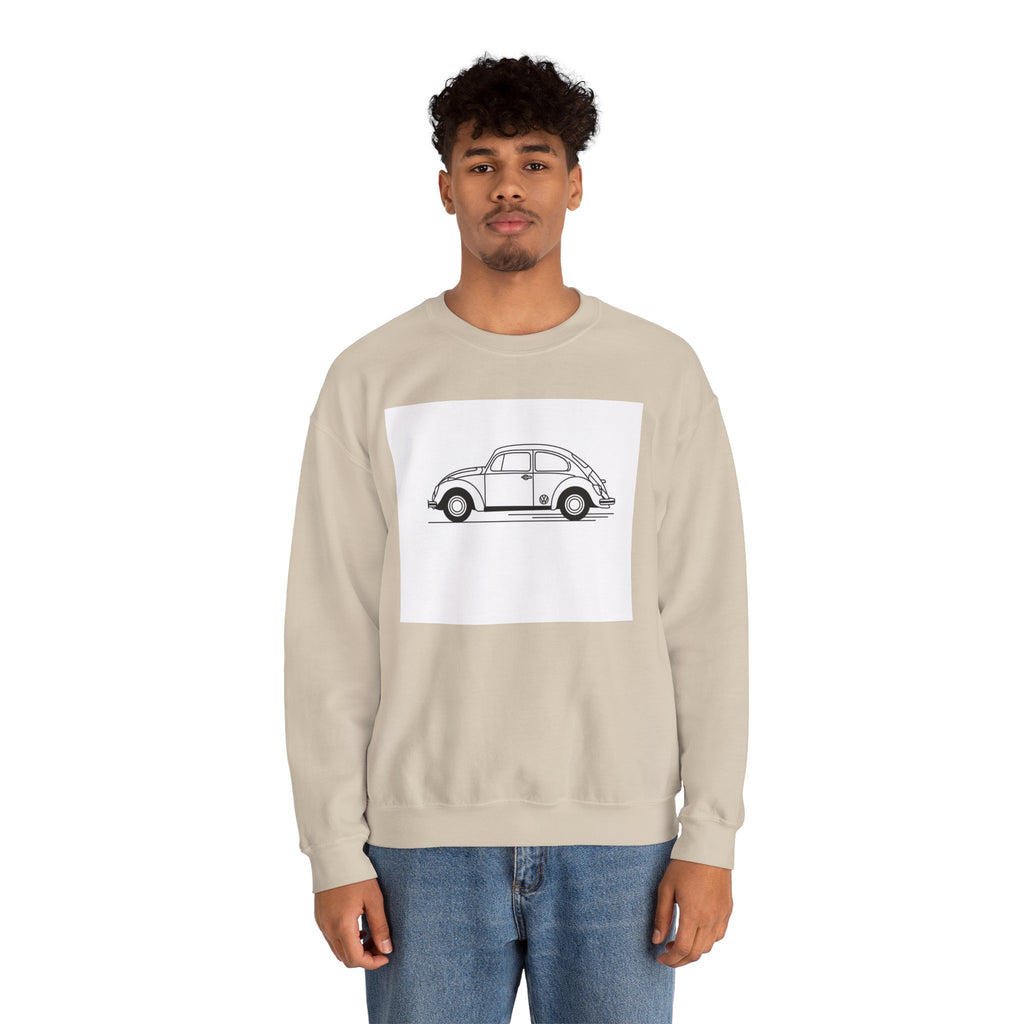 Volkswagen Beetle Outline Crewneck Sweatshirt — Classic Vintage Car Jumper