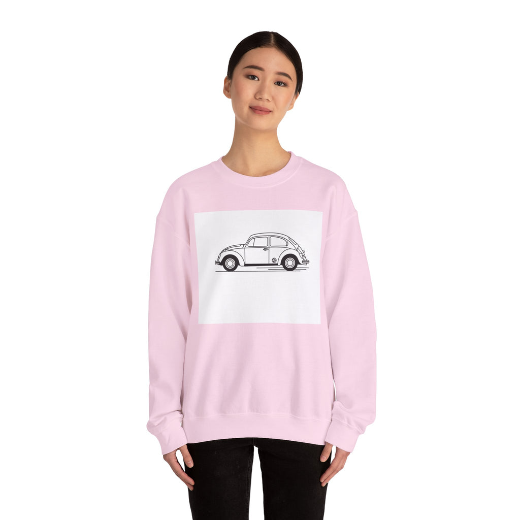 Volkswagen Beetle Outline Crewneck Sweatshirt — Classic Vintage Car Jumper
