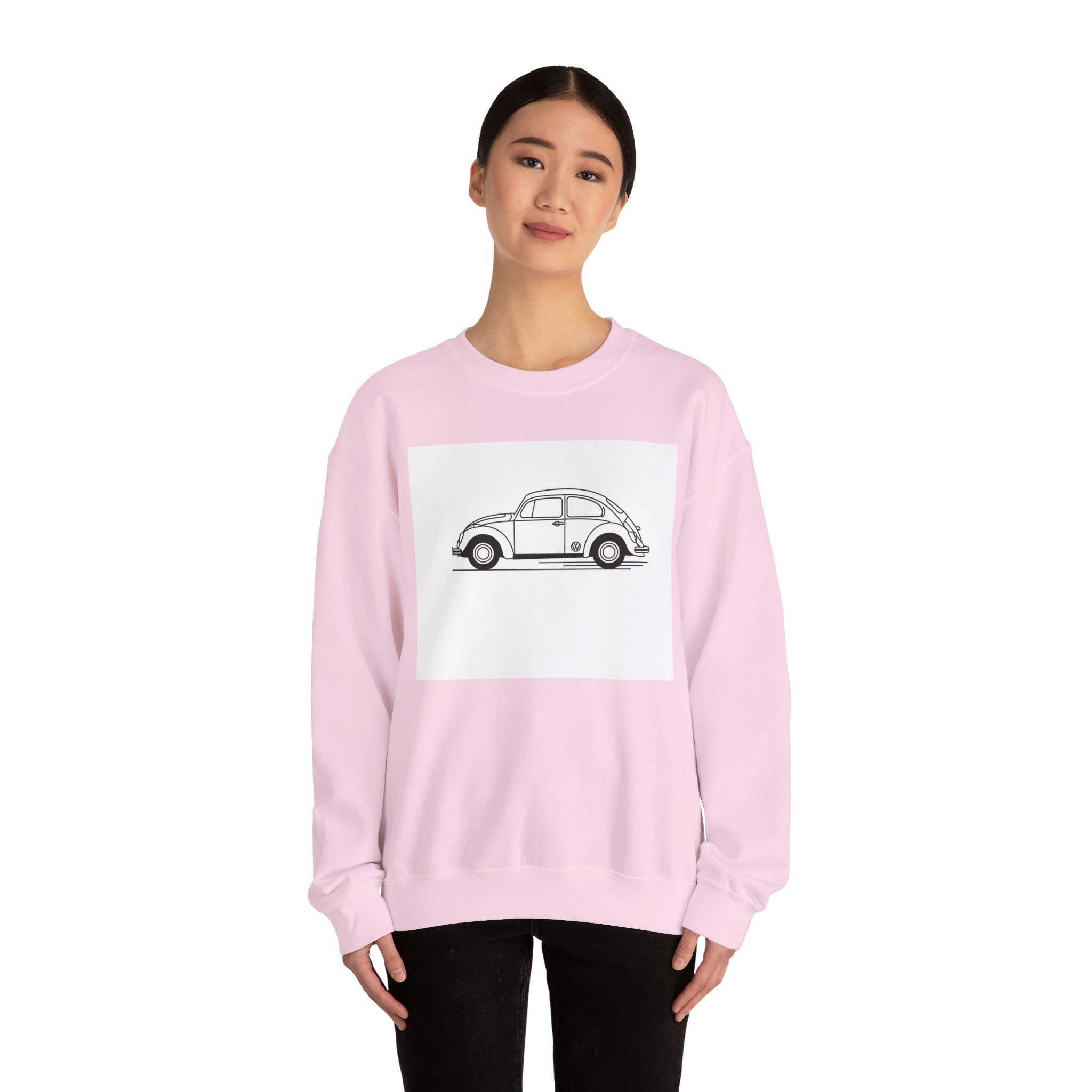 Volkswagen Beetle Outline Crewneck Sweatshirt — Classic Vintage Car Jumper