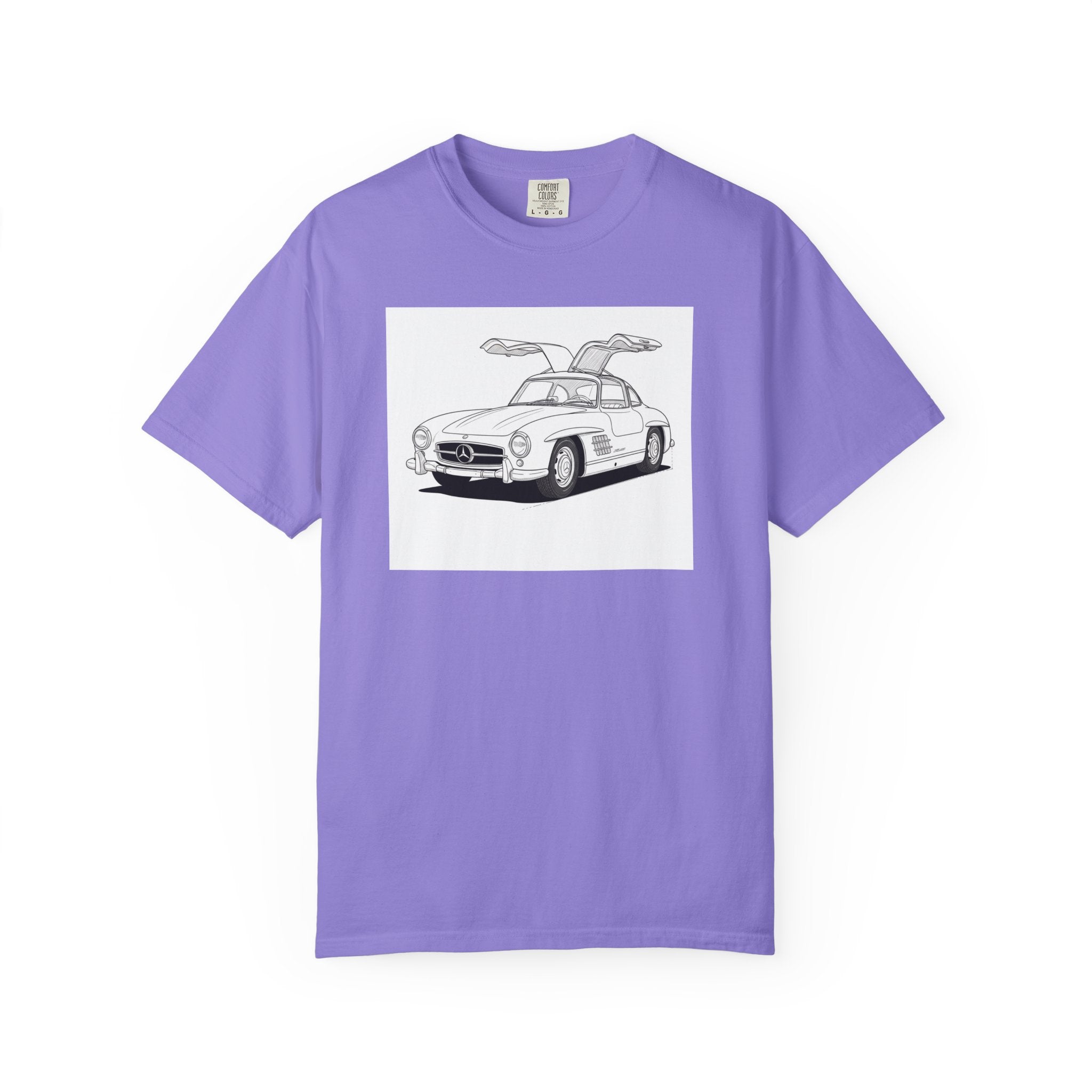 Mercedes 300SL Gullwing Line Art T-shirt — Classic Car Enthusiast Gift for Him or Her