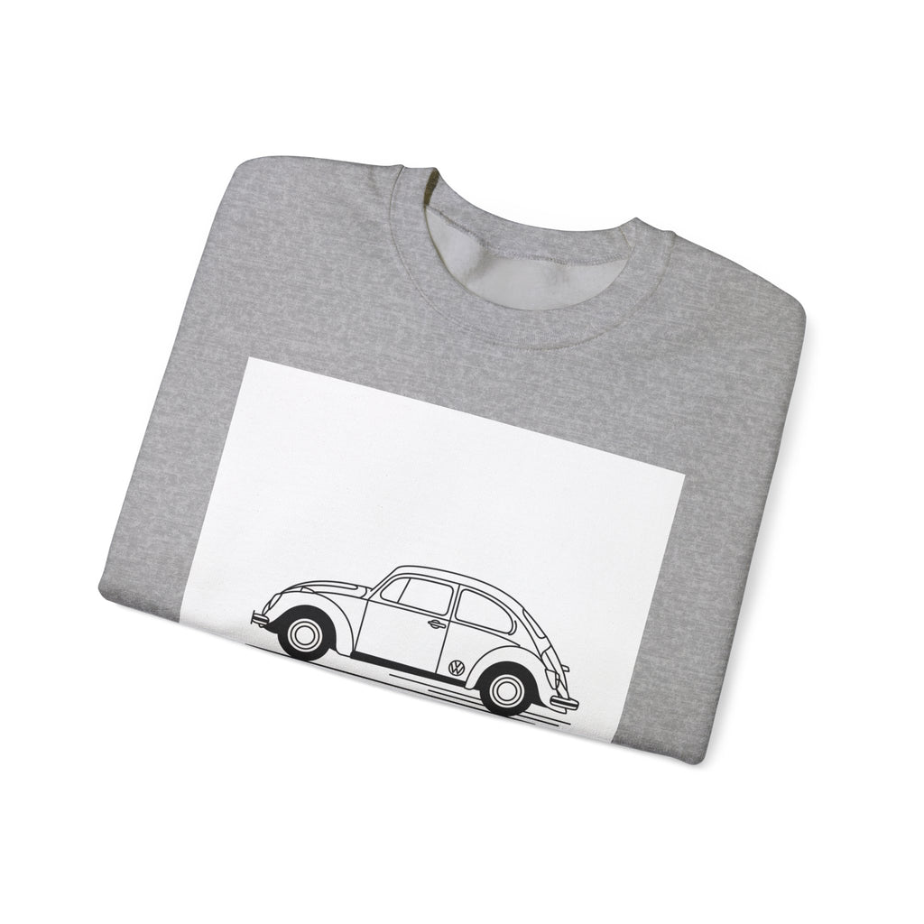 Volkswagen Beetle Outline Crewneck Sweatshirt — Classic Vintage Car Jumper