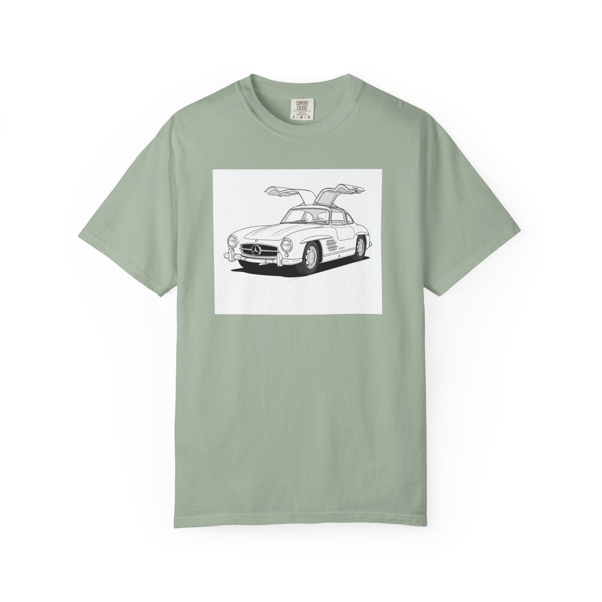 Mercedes 300SL Gullwing Line Art T-shirt — Classic Car Enthusiast Gift for Him or Her