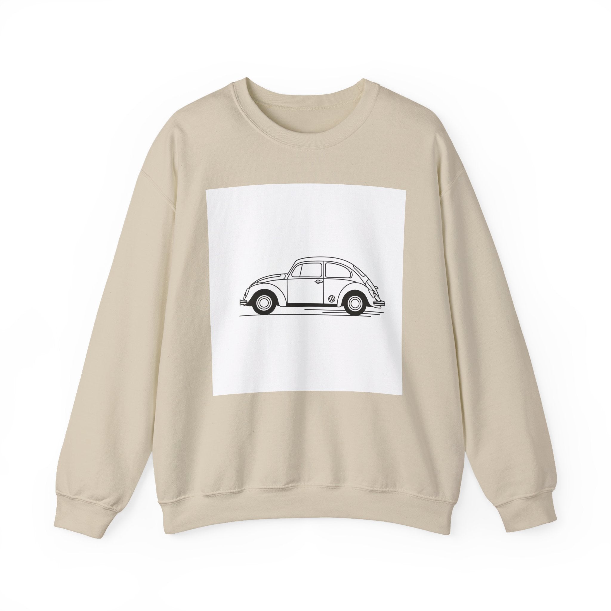 Volkswagen Beetle Outline Crewneck Sweatshirt — Classic Vintage Car Jumper