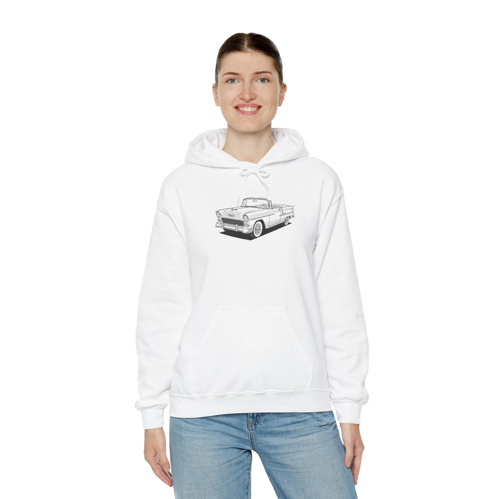 1955 Bel Air Classic Car Hoodie – Retro Chevy Sweatshirt for Vintage Car Lovers
