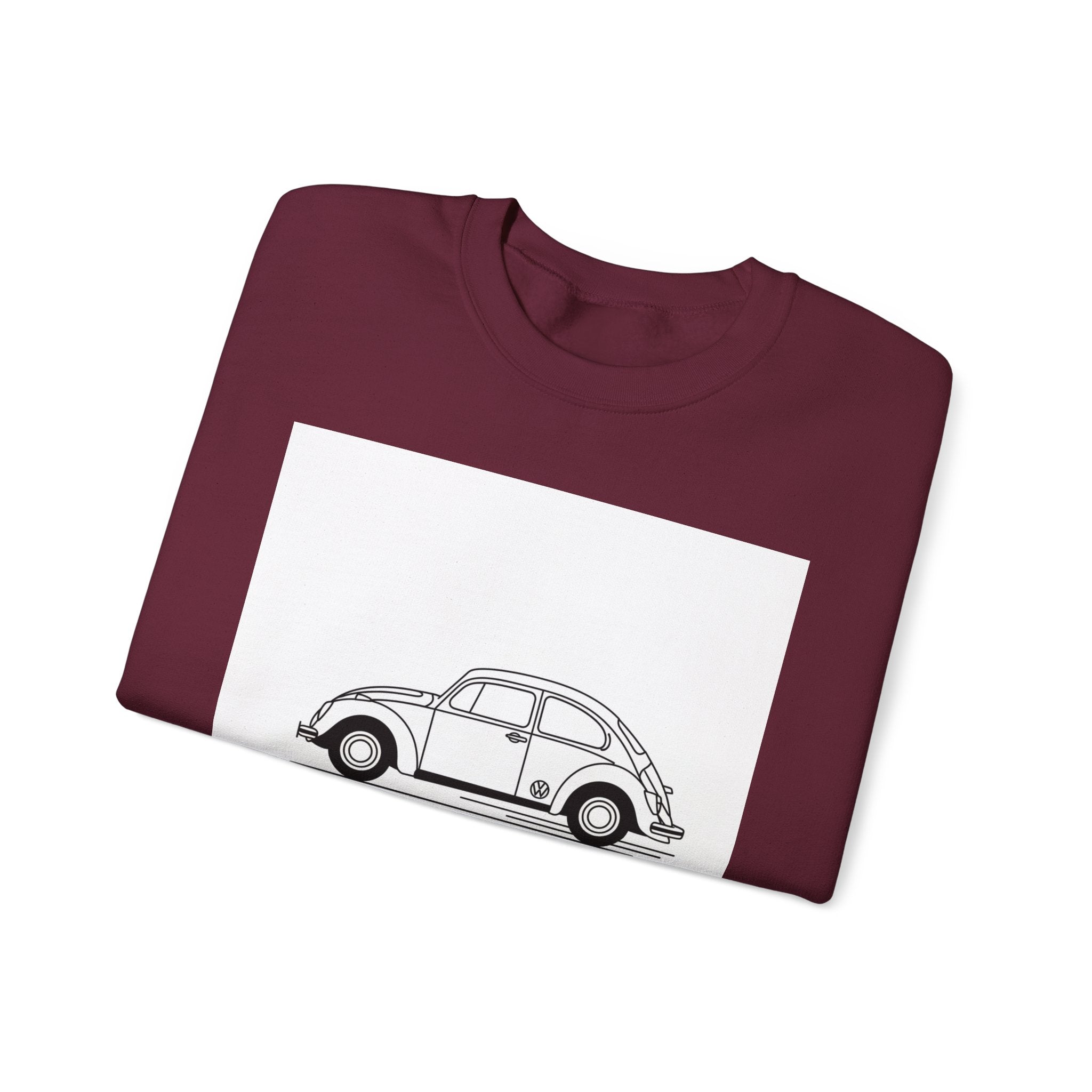 Volkswagen Beetle Outline Crewneck Sweatshirt — Classic Vintage Car Jumper